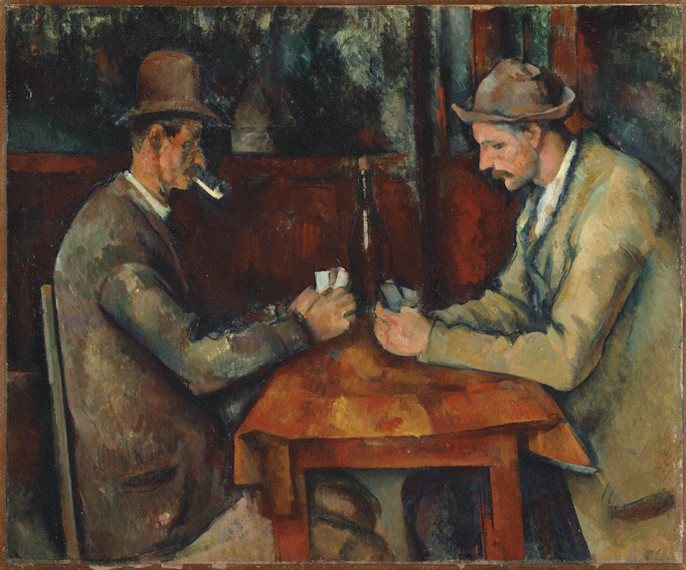 Poker face i giocatori di carte di Cezanne