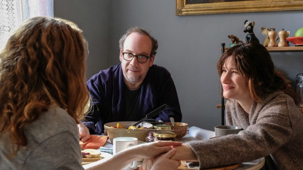 Rachel, Richard e Sadie a tavola (dal film Private life)