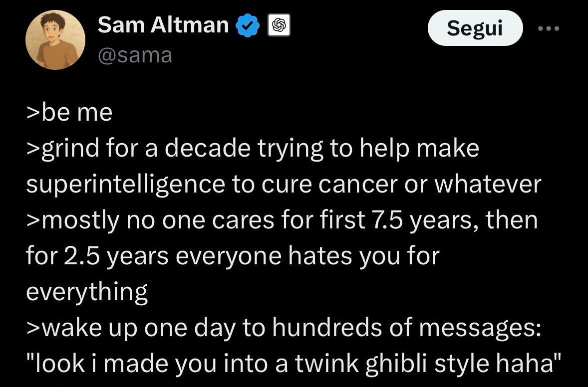 Il Post di Sam Altman