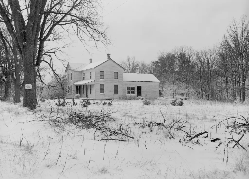 Esterno della casa di Ed Gein a Plainfield, Wisconsin