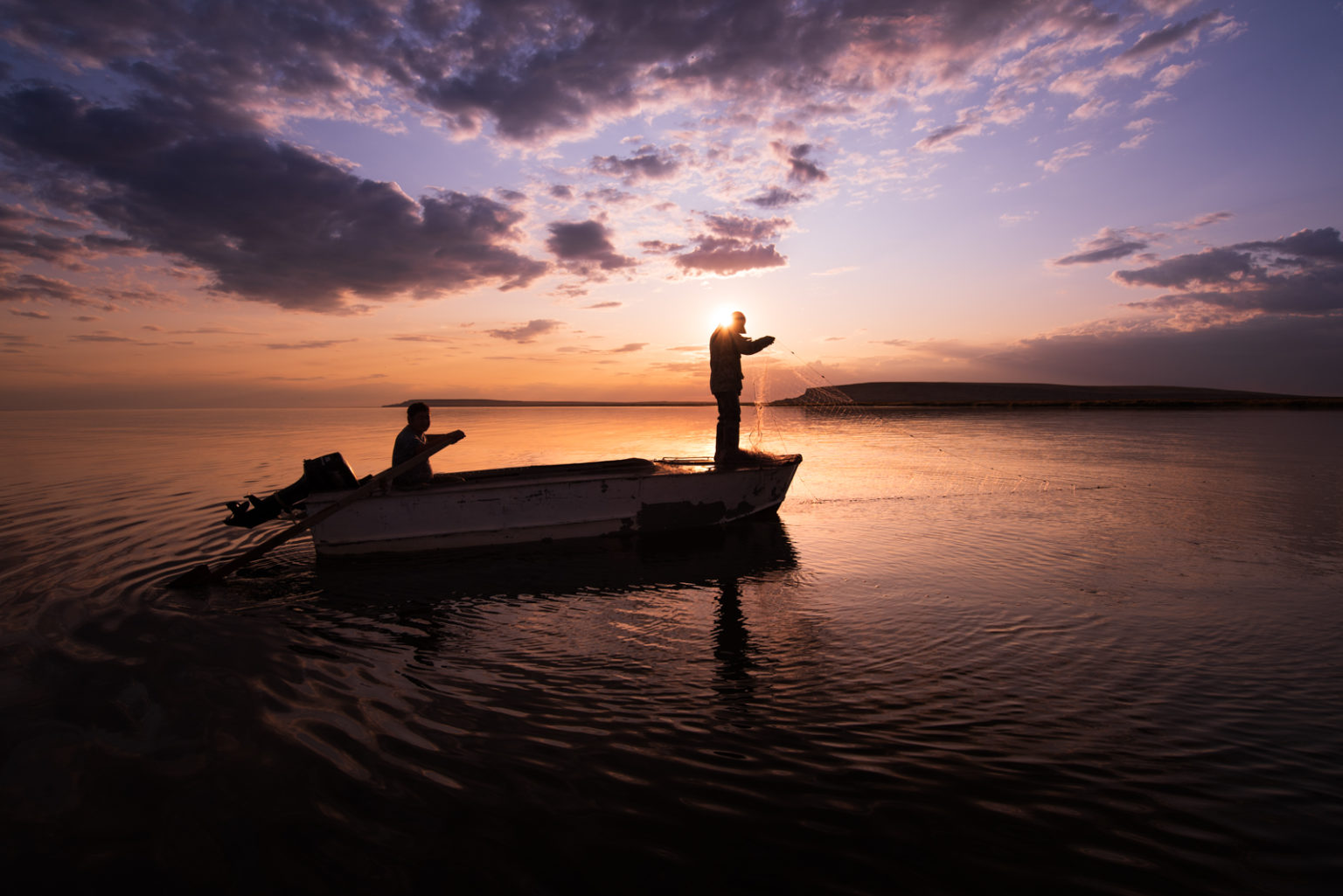 sunset on the aral
