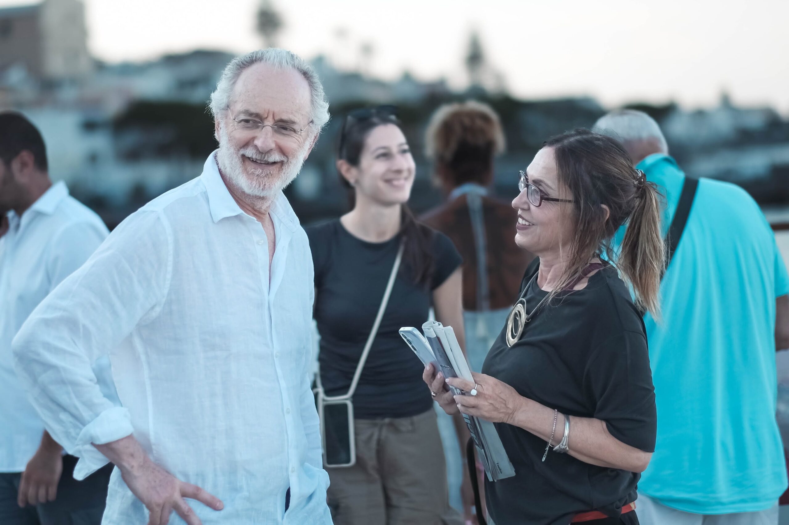 Uberto Pasolini con la direttrice del SalinaDocFest, Giovanna Taviani